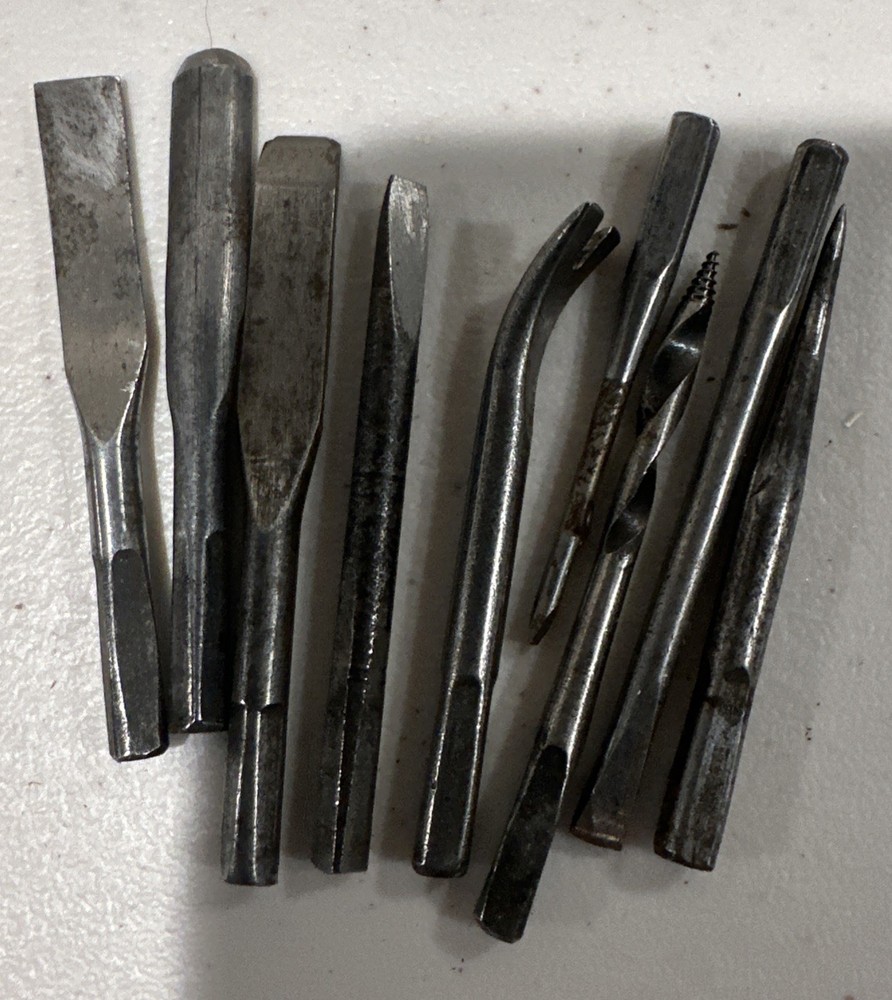 Vintage Hollow Wood Handle Tool Set With 9 Bits Tools