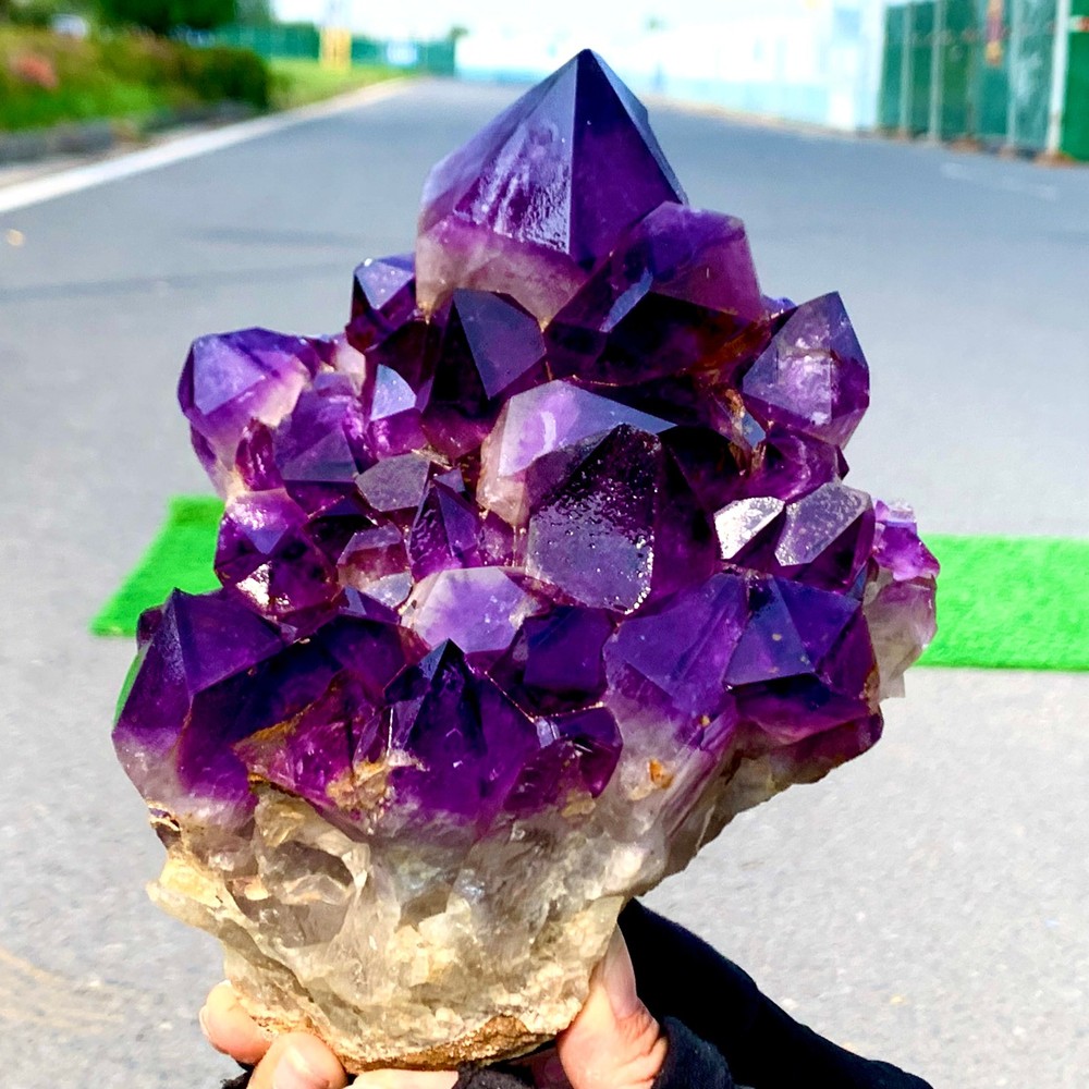 4.6LB Natural Amethyst geode quartz clustercrystal specimen Healing