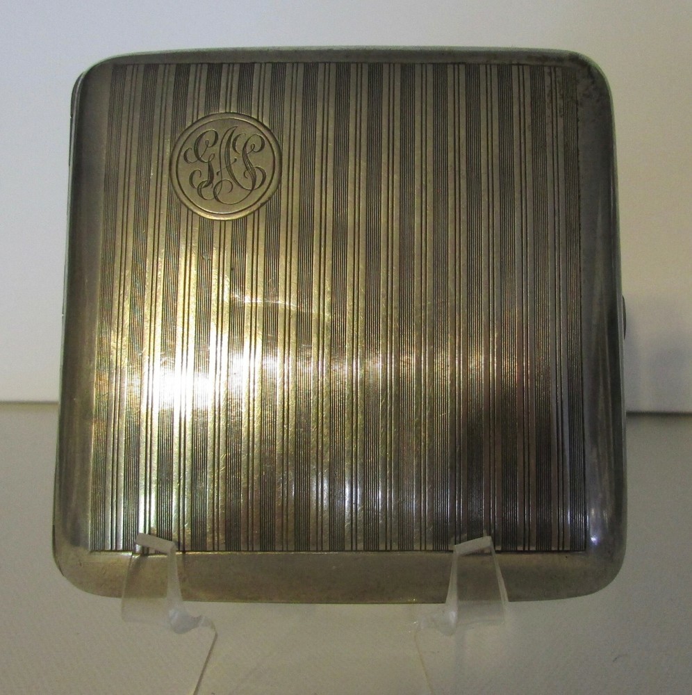 Antique Sterling Silver Monogramed Cigarette Case
