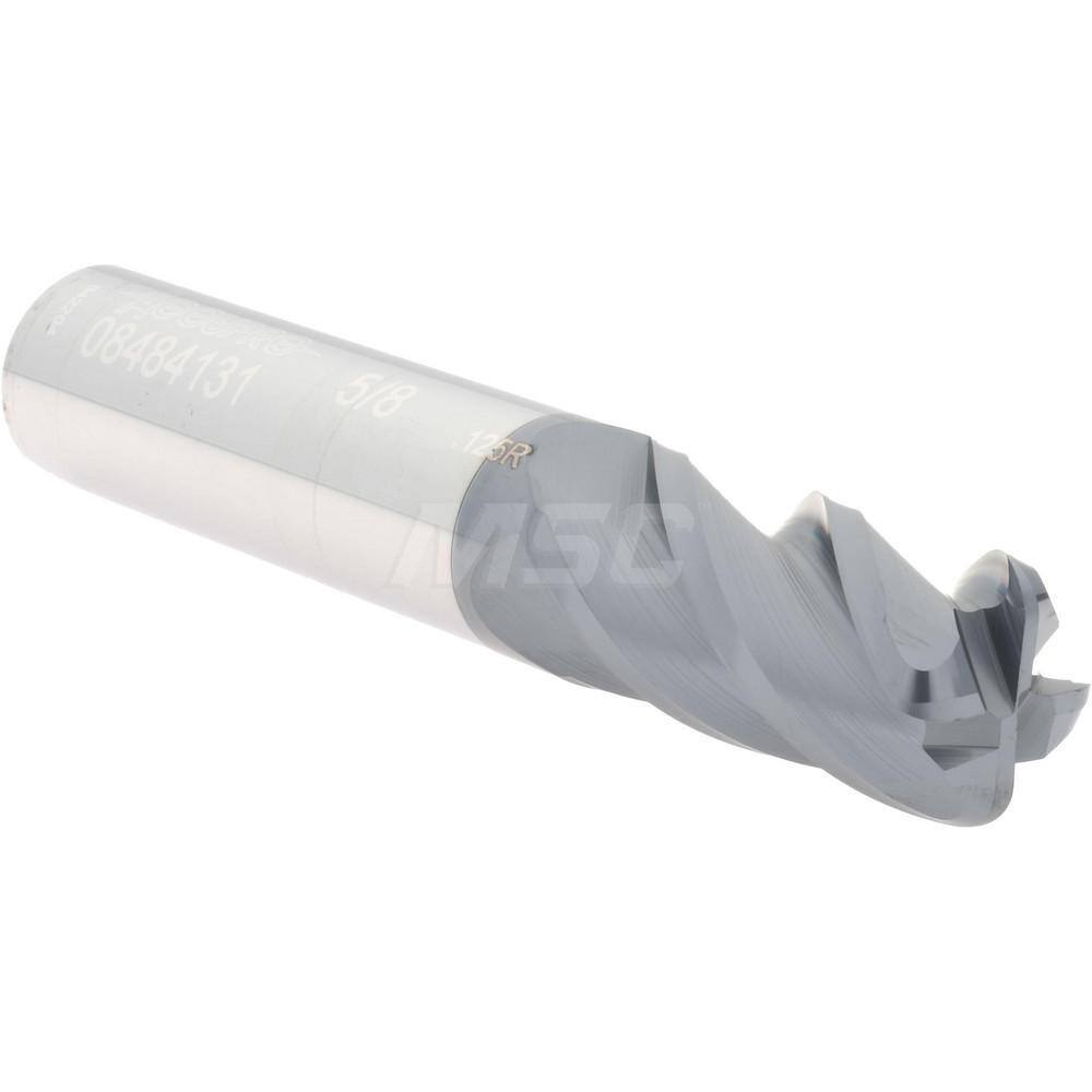 Accupro 5/8" Diam 4 Flute Single End Solid Carbide 1/8" Corner Radius End Mil...