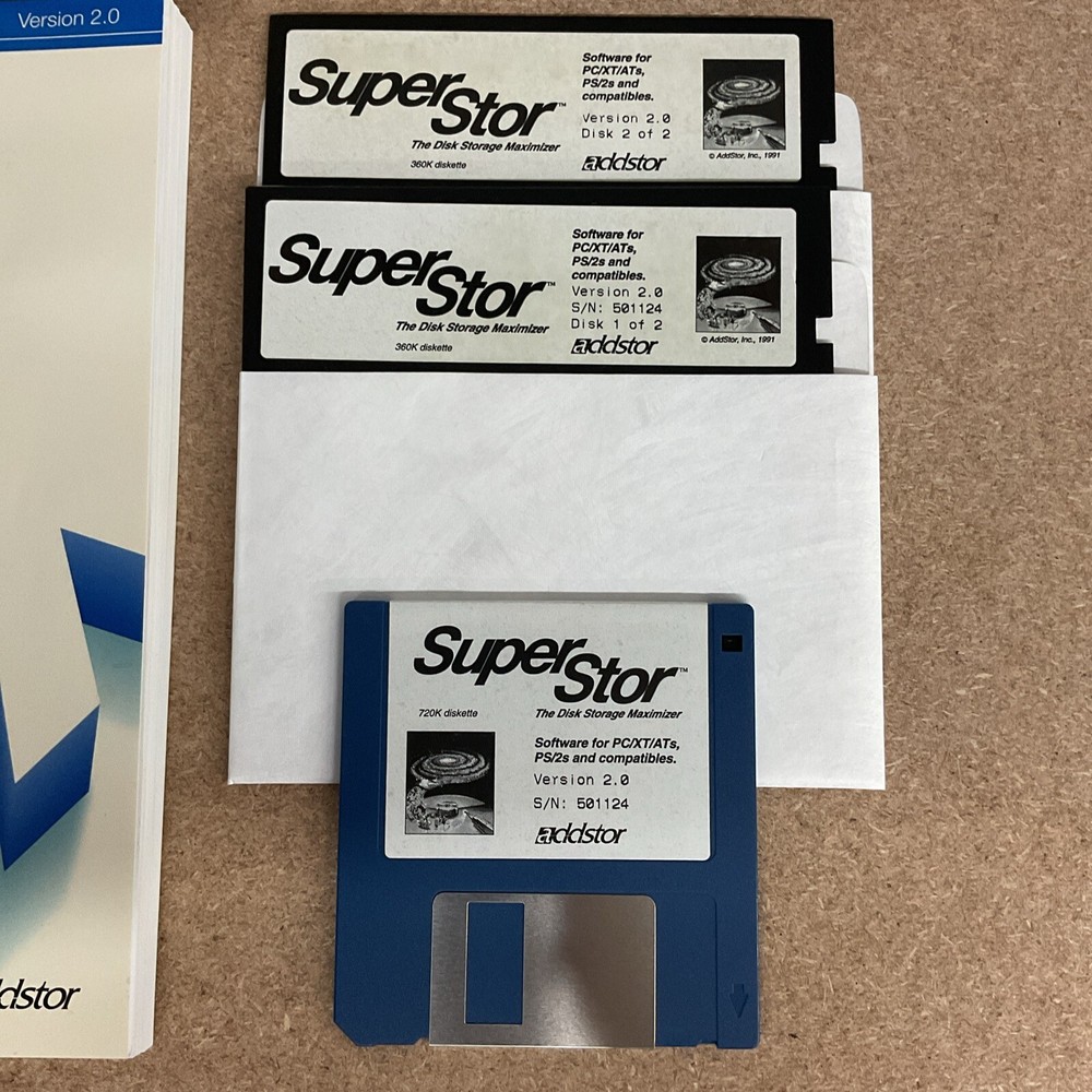 SuperStor Data Compression Software Big Box PC 1991 Addstor