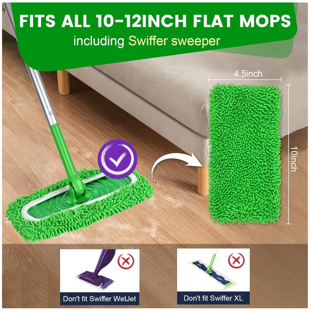 Replacement Wet Mopping Pads - Washable Cloths Bundle