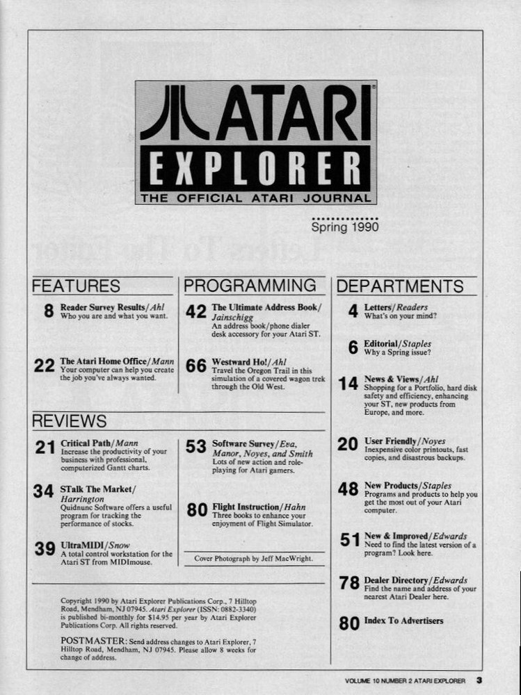 ATARI EXPLORER ~ Spring 1990 ~ NEW! ~ Editorial that got Dave & Betsy Ahl Fired!