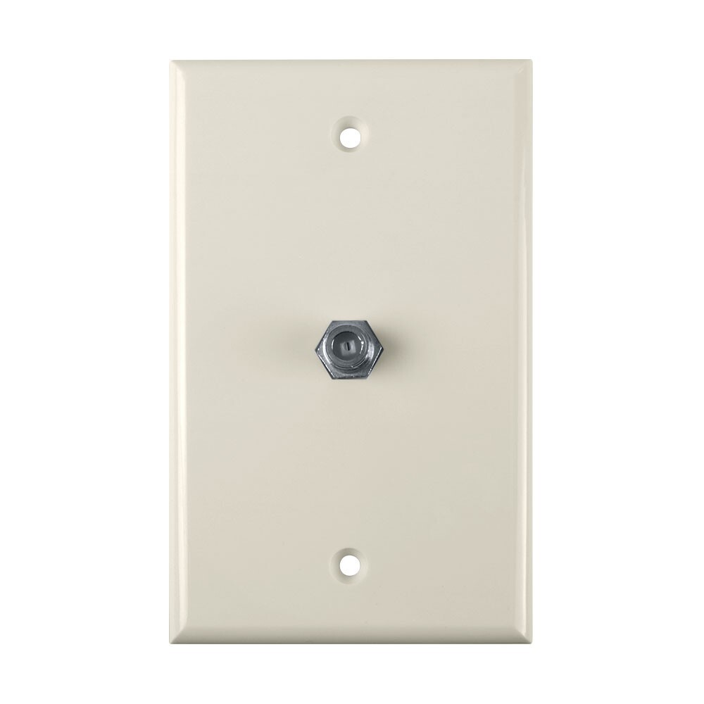 Construct Pro Wall Plate with Single F-81 Connector (Light Almond)