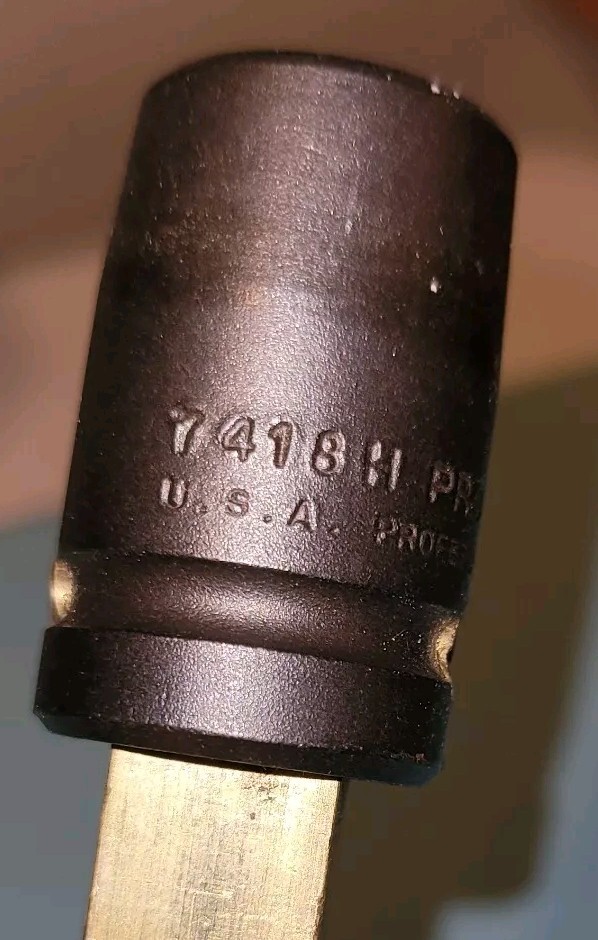 Vintage Profession Solid Brass T-Handle Socket Tool 9/16 number 7418 H.. Rare