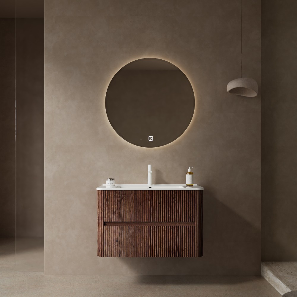 24" Modern Floating Vanity with Sink & 2 Drawers, Preassembled