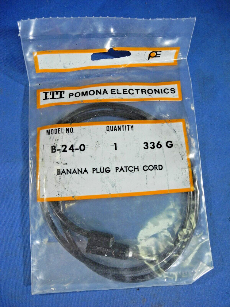Pomona Electronics B-24-0 Banana Plug Patch Cord, Stackable, Black (Free Ship!)
