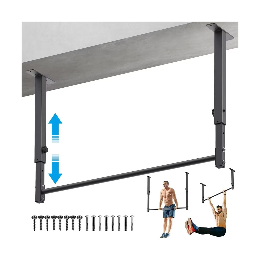 48" Ceiling Mounted Pull Up Bar, Heavy Duty Multi-Grip Chin Up Bar,Mounted Pu...