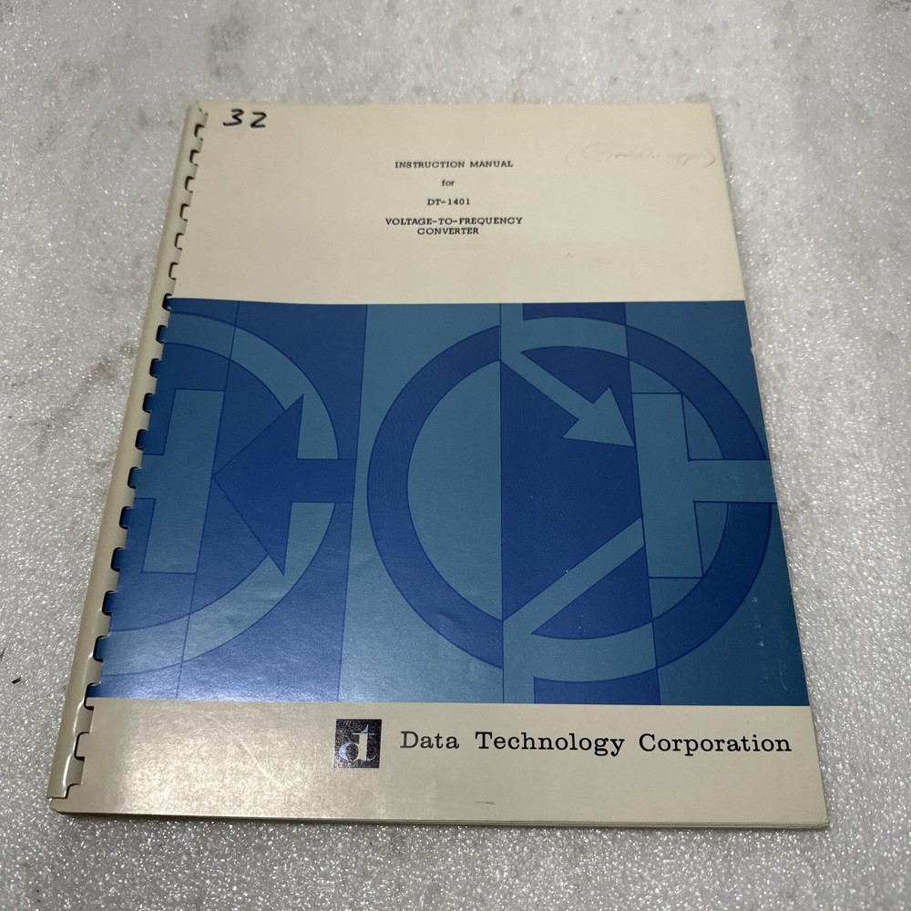 Data Technology DT-1401 Voltage-To-Frequency Converter Instruction Manual