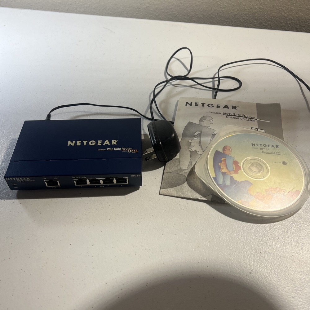 Netgear Cable/DSL Web Safe Router. Model: RP114. Works!