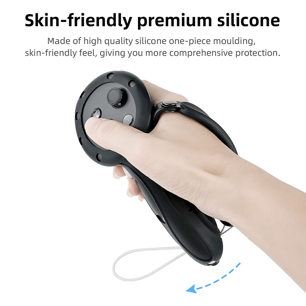 Extended Controller Grip Protective Cover Skin with Adjustable Strap for Quest 3