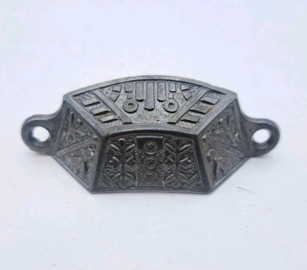 Antique Bin Pull Apothecary Drawer Pull Handle Old Vintage Cast Iron Hardware