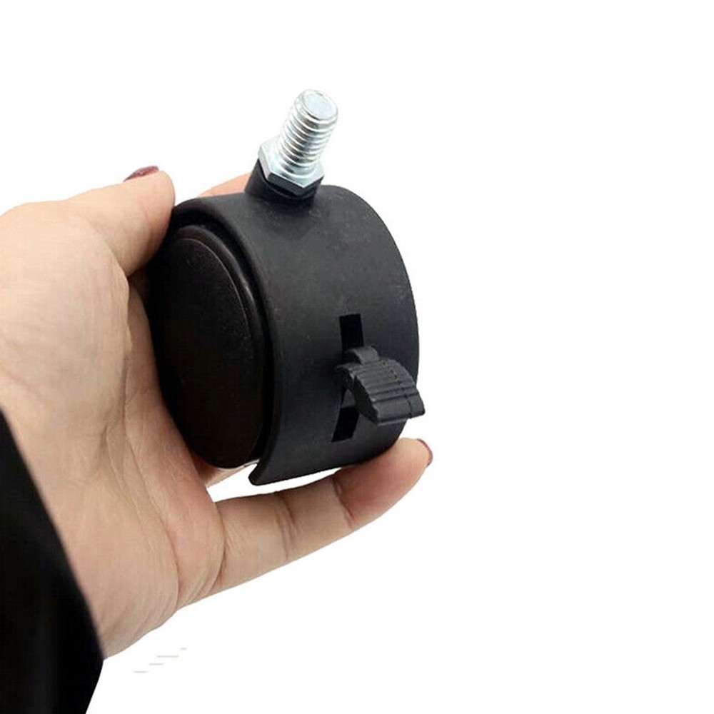 Office Chair Swivel Caster Wheels Double Plastic Rollers with Threaded Rod