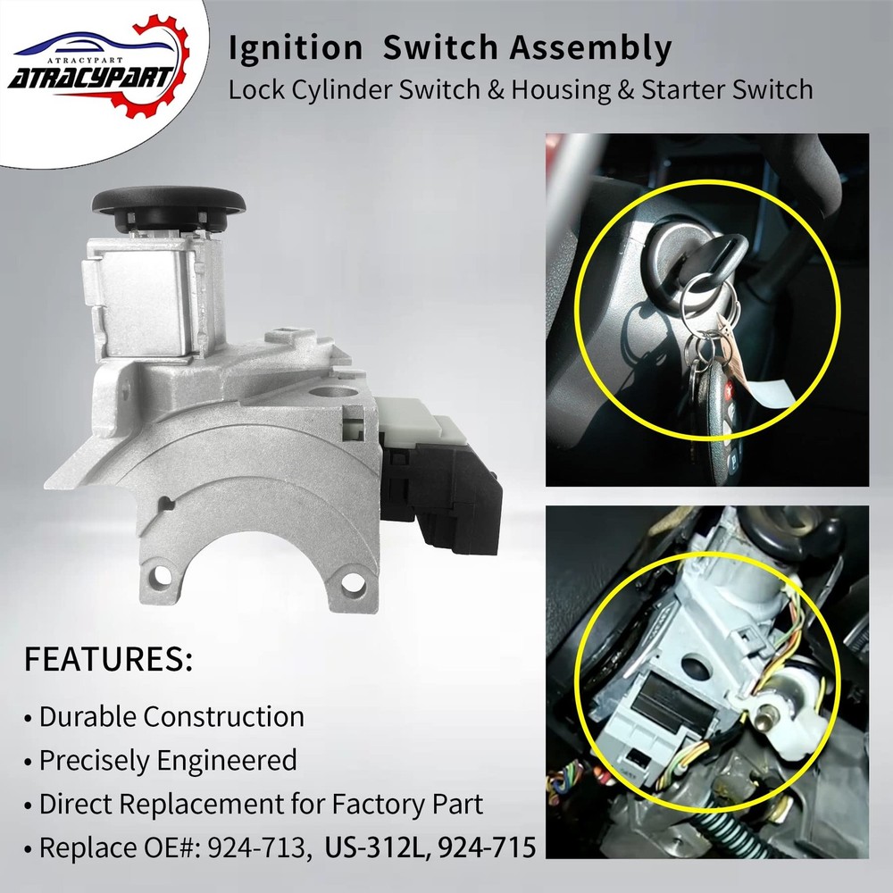 Ignition Assembly | Lock Cylinder Switch & Cylinder Housing & Starter Switch ...