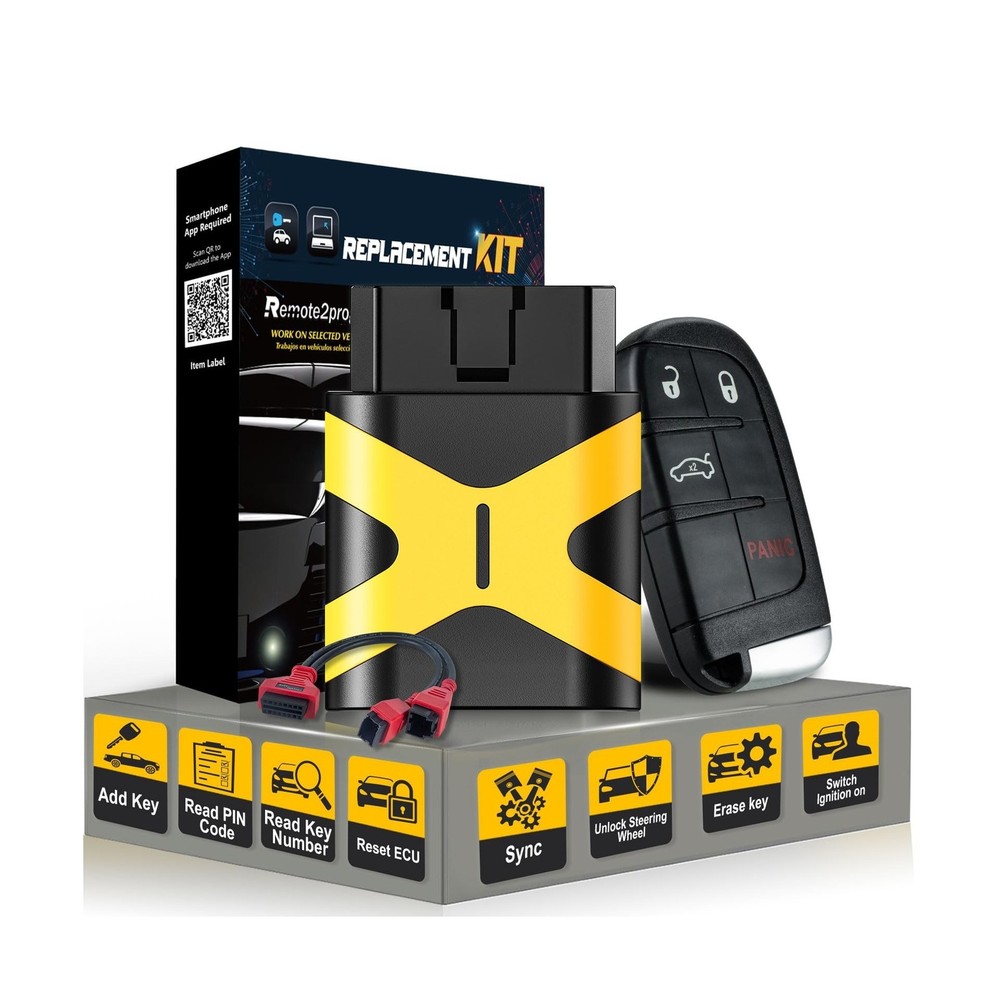 Self Programmable Car Key Fob Smart DIY Programming Remote and Keyless Entry ...