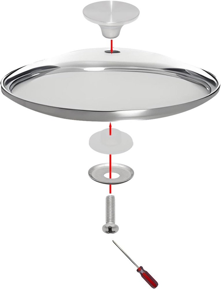 Pot Lid Handle Knob Replacement 2 Pack Silver