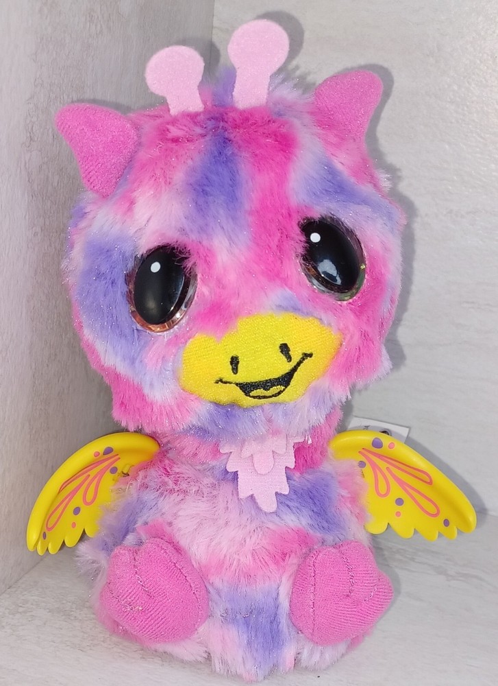 Hatchimals Spin Master Pink Giraffe Yellow Wing Interactive Toy Works EUC *Video