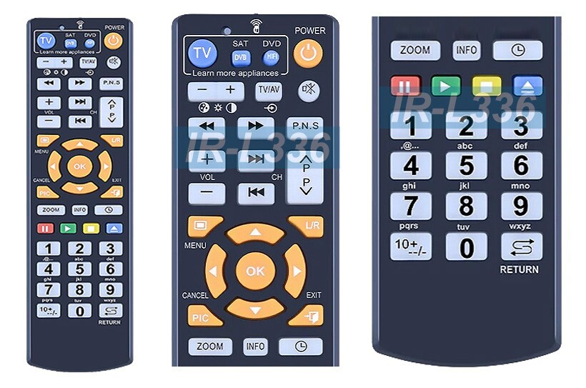Universal IR Learning Remote 3 AV Devices Memory For TV Cable Box DVD DVR