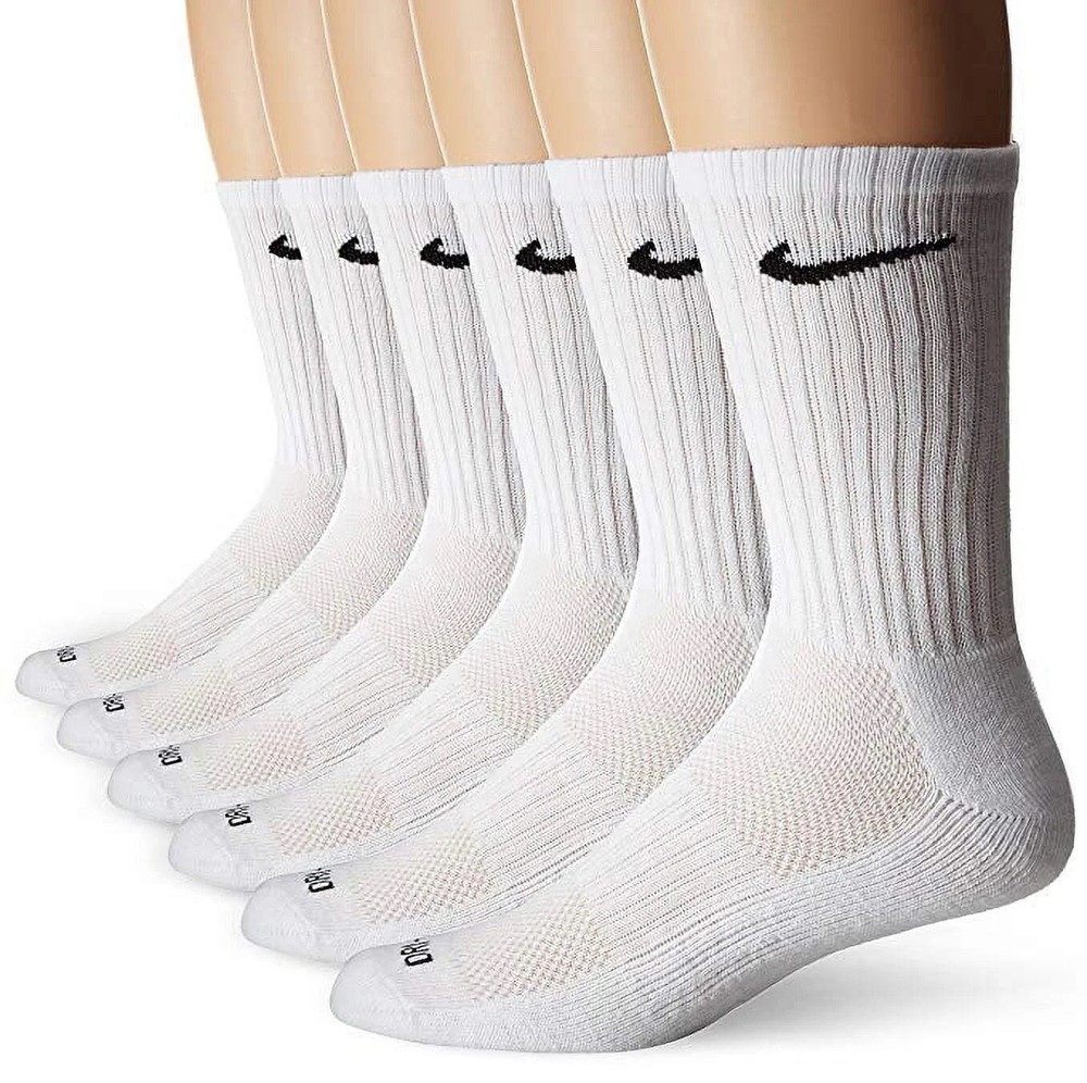 Nike Dri-FIT Everyday Training Crew Socks, 6 pack (Medium 6-8)