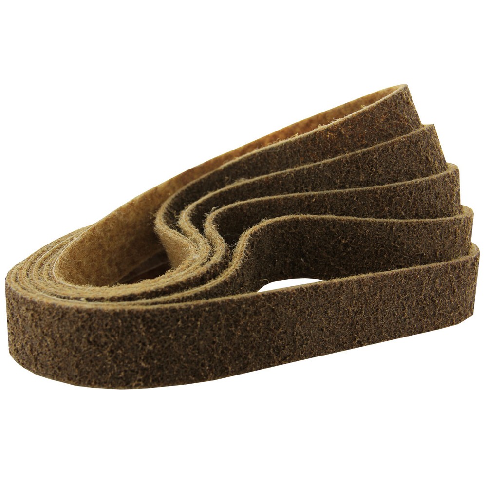 1/2" x 24" Surface Conditioning Non Woven Sanding Belts Kit Tan, Coarse - 5 PACK