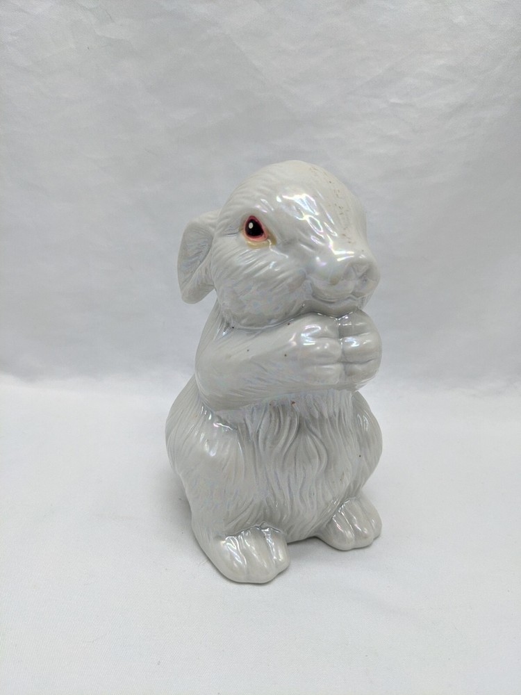 White Ceramic Easter Bunny Figure 5"