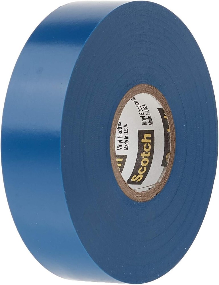 3M Scotch 35 Vinyl Electrical Color Coding Tape, 3" Core, 0.75" X 66 Ft, Blue