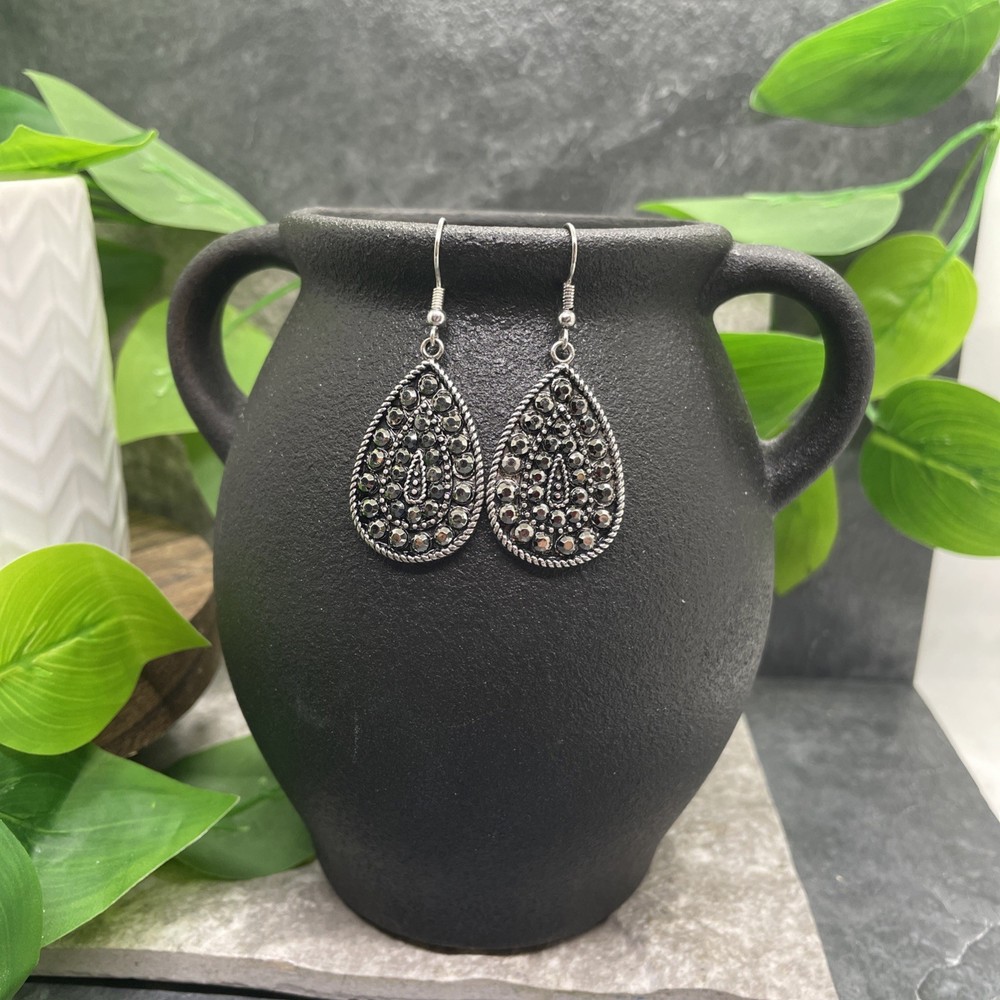 2” Silver-tone Boho Retro Earring Set Drop Dangle New Free Ship B6524