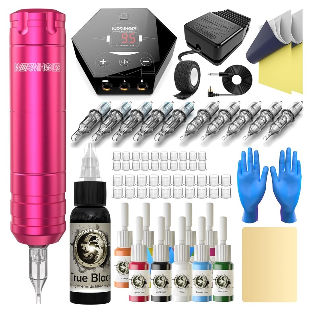 Beginner Rotary Tattoo Kit with Ink & Needles