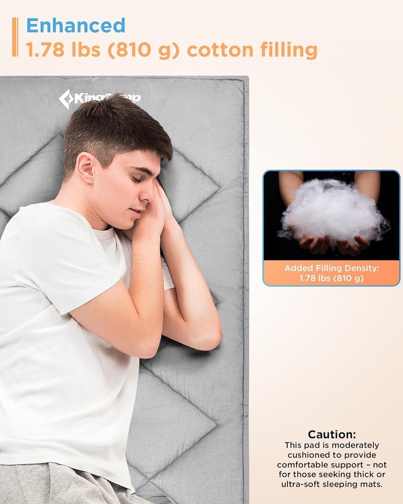 Versatile Lightweight Cot Sleeping Pad - Soft, Comfortable, Machine Washable