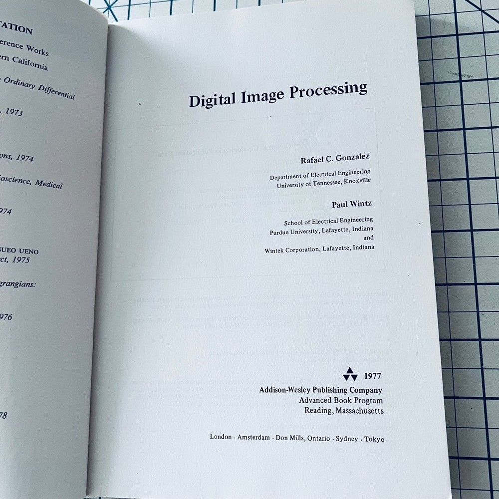 Digital Image Processing Gonzalez Wintz 1977 Vintage Digital Computers Computing