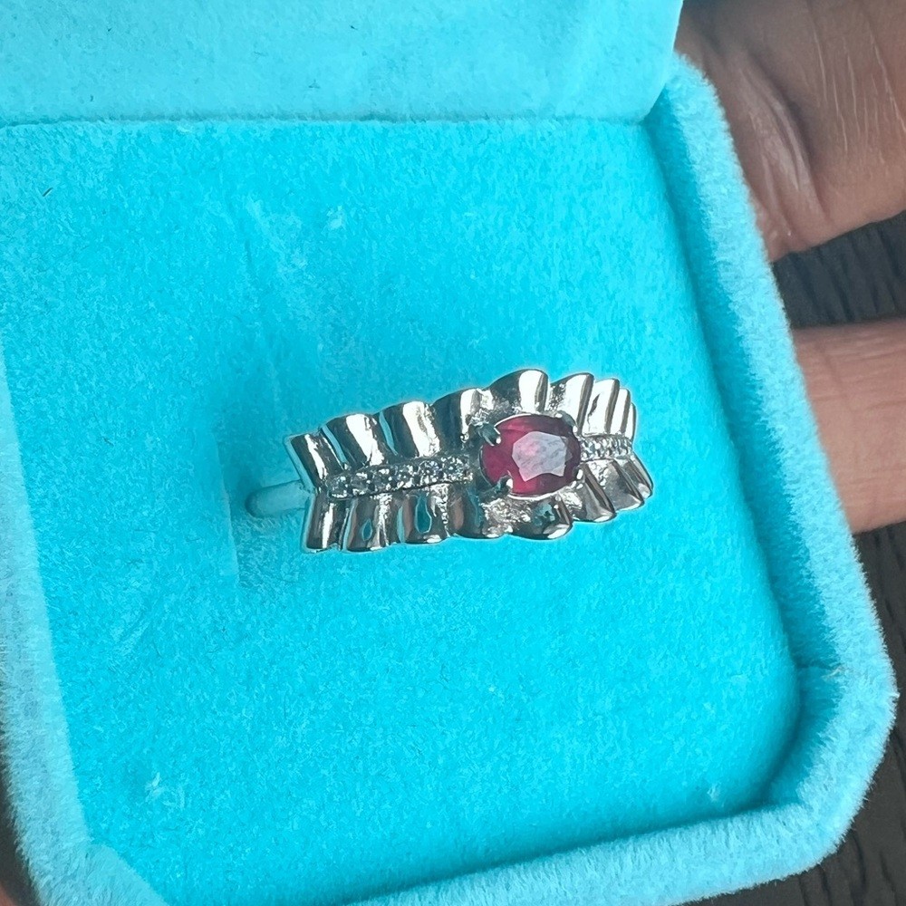 S925 adjustable ruby ring