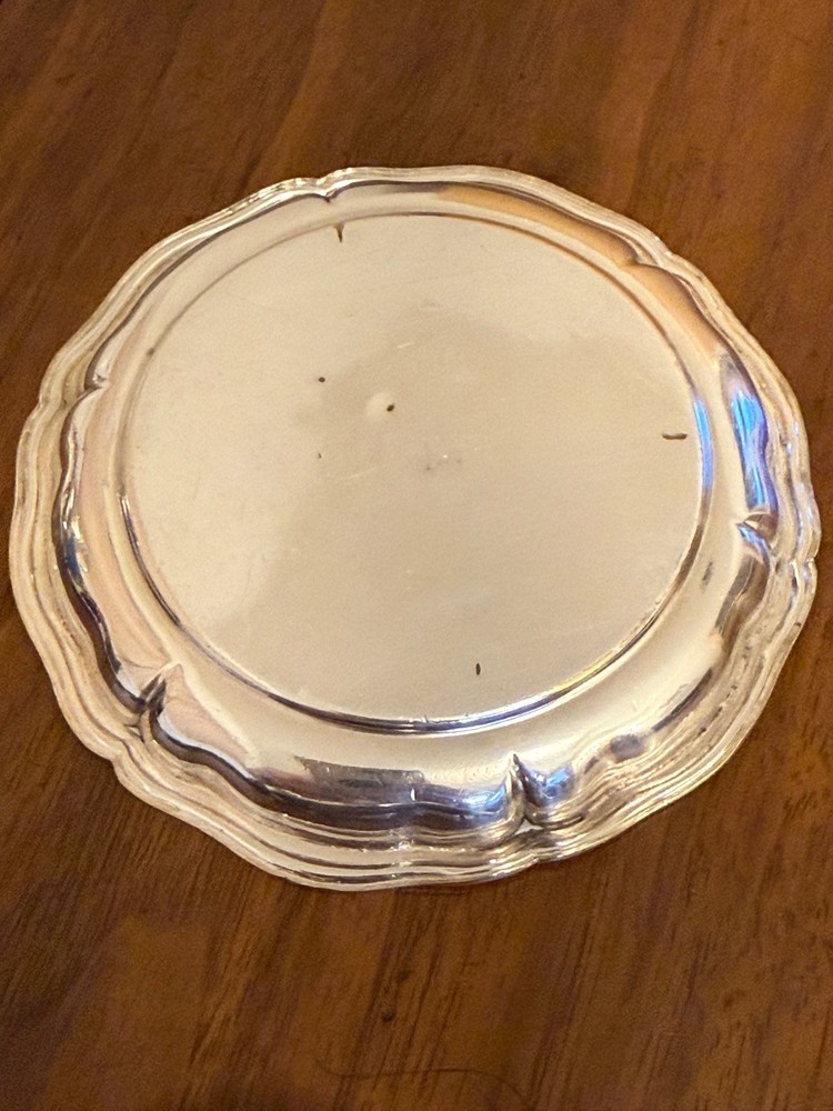SILVER PLATED COASTER-VINTAGE SMALL PLATE