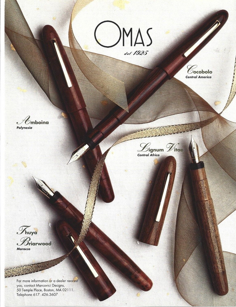 Omas Precious Wood Pen Collection Print Ad