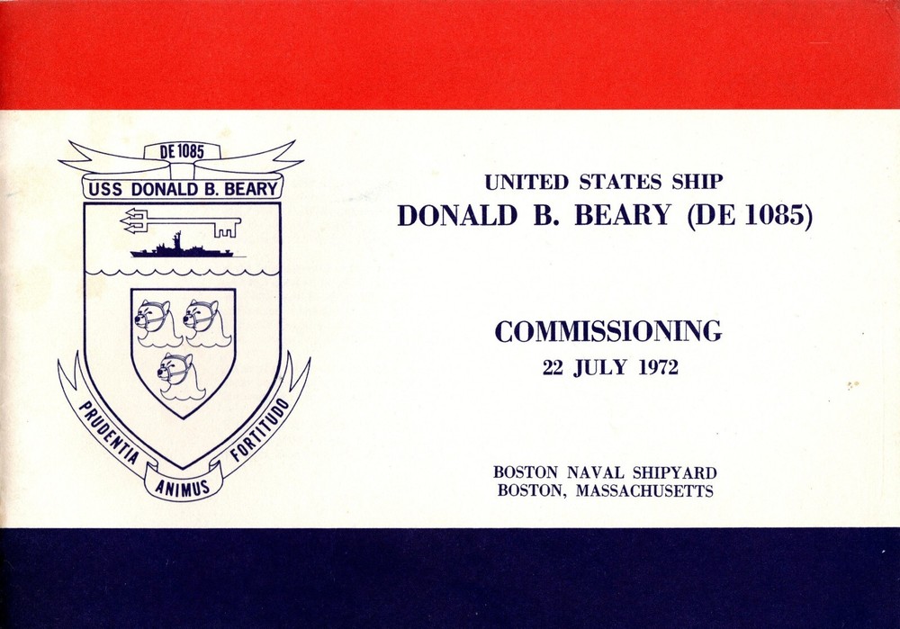 ☆ USS DONALD B. BEARY DE-1085 NAVY COMMISSIONING PROGRAM LOG 1972 ☆