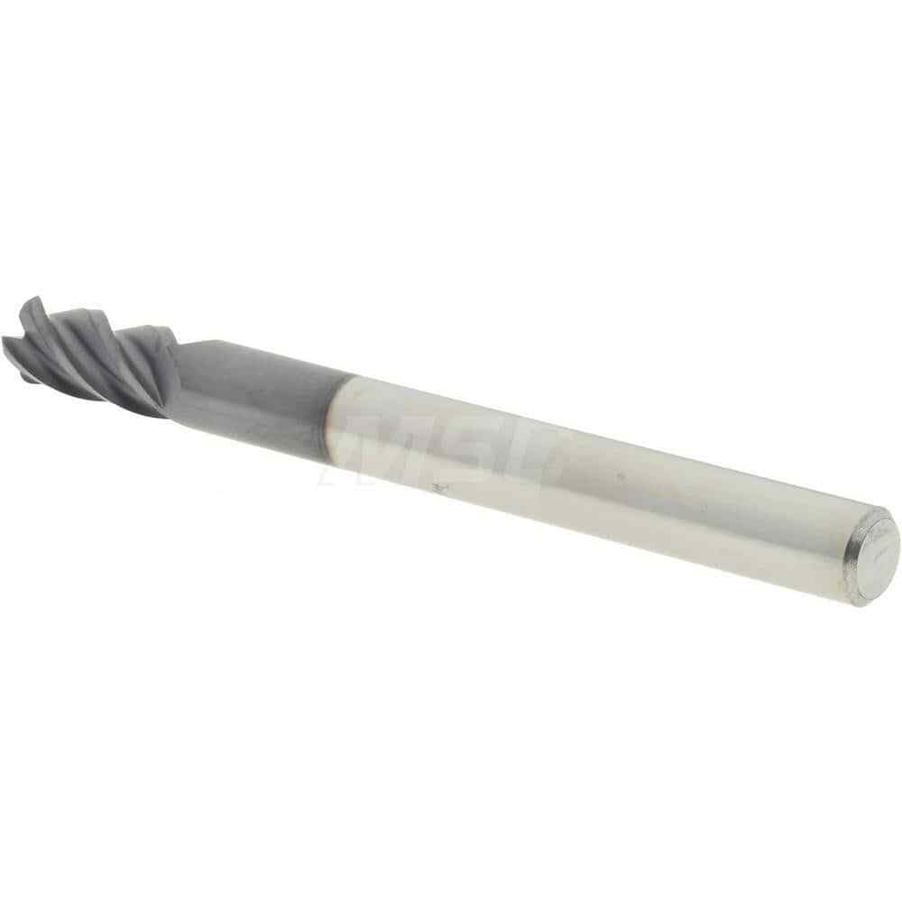 Accupro 3/16" Diam 4 Flute Single End Solid Carbide 0.03" Corner Radius End M...