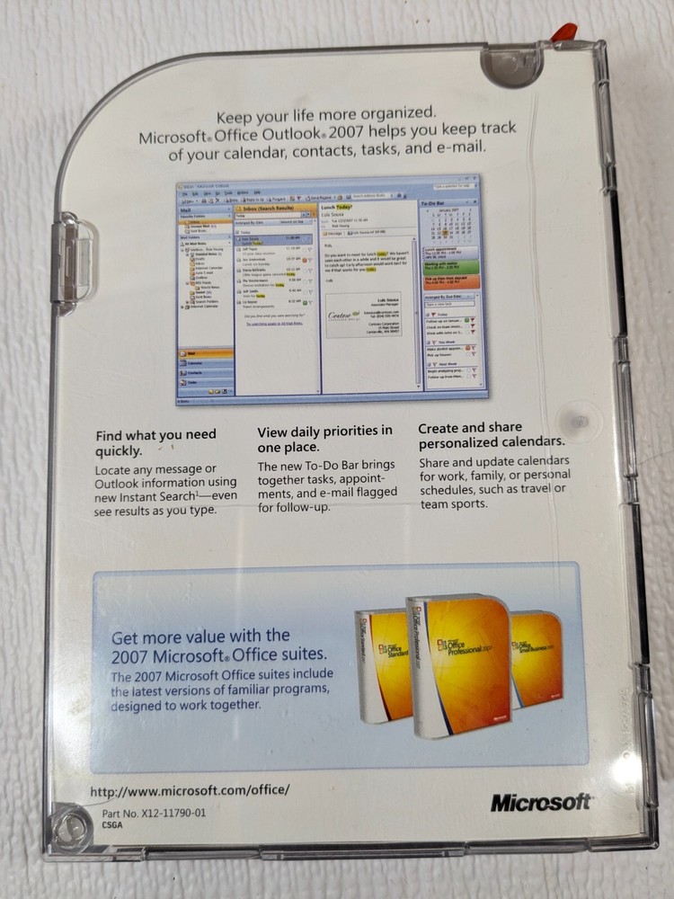 Microsoft Office Outlook 2007 w/ product key software CD-ROM Windows PC software