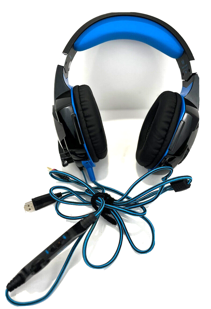 Kotion Each G2000 Black Blue Adjustable Wired USB Over Ear Gaming Headset