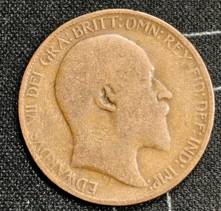 1909 England Half Penny Edward VII #32
