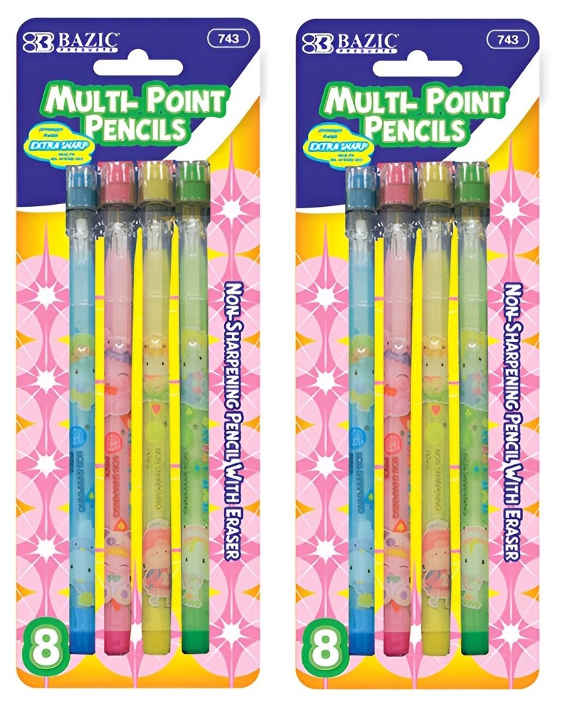 Fancy Multi-Point Pencil (8/Pack) New, Sharp and ready to use pencils - 2 Pack
