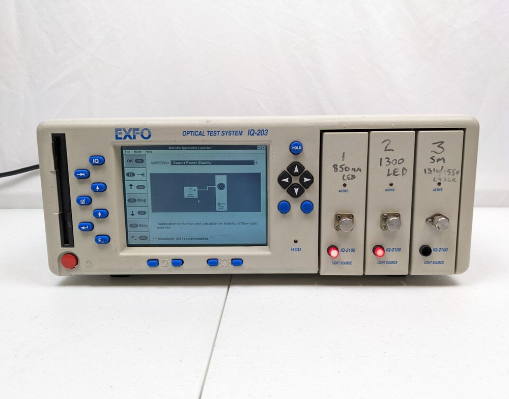 Exfo IQ-203 Optical Test System w/ x3 IQ-2100 Light Source Modules