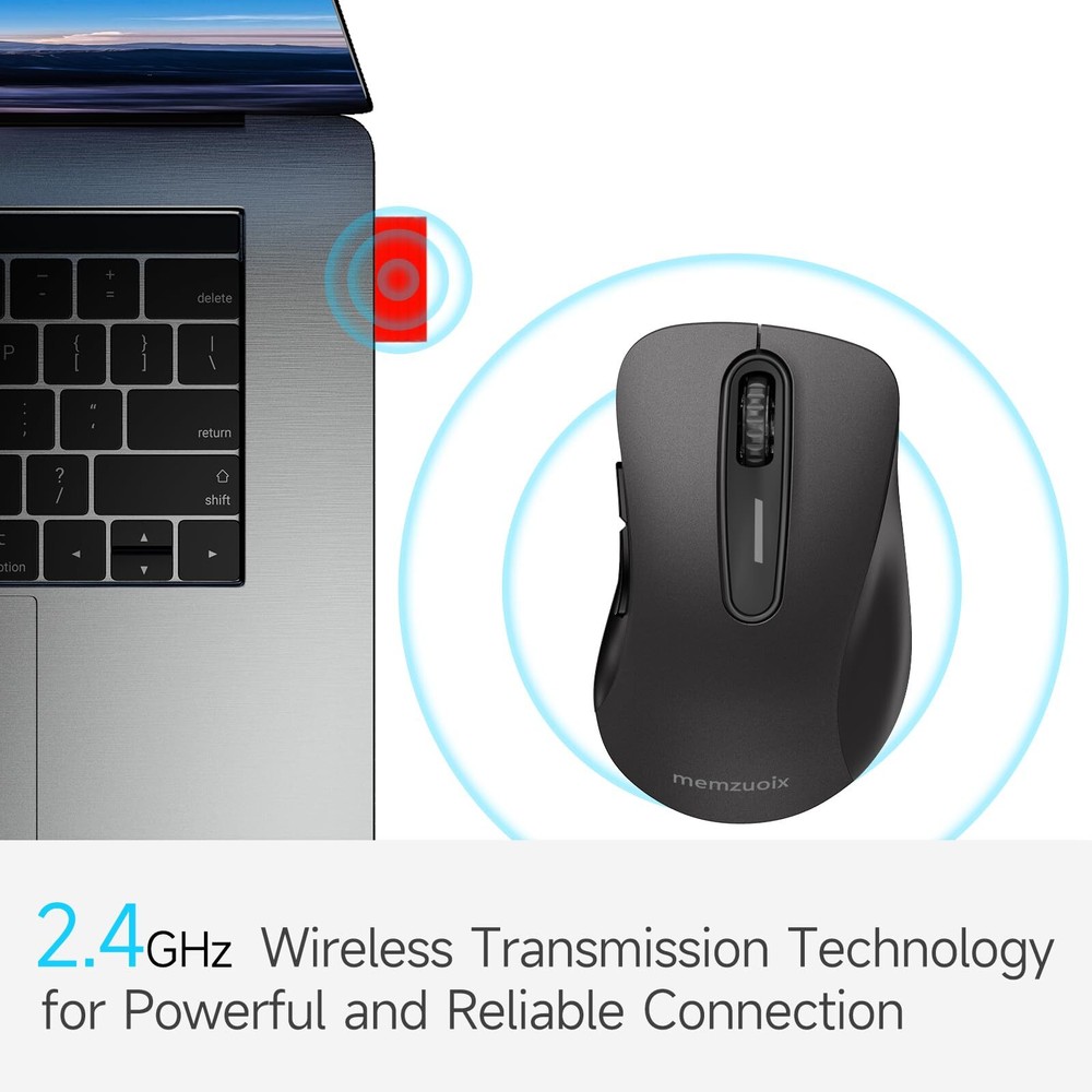 2.4G Wireless Mouse 1400 DPI Computer Wireless Mouse with USB Receiver Portab...