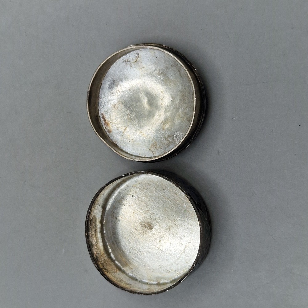 Vintage Sterling Silver & Enamel Pill Box