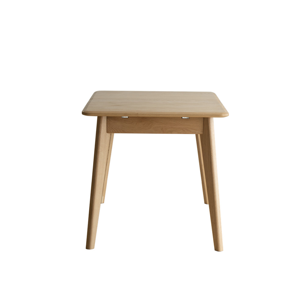 Natural Solid Oak Round Corner Diagonal Leg Telescopic Table Extending Dining