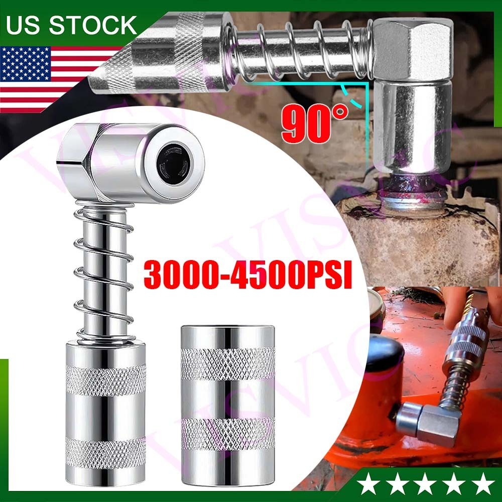 Grease Nozzle Grease Gun- Accessory 90 Degree Grease Coupler Adapter