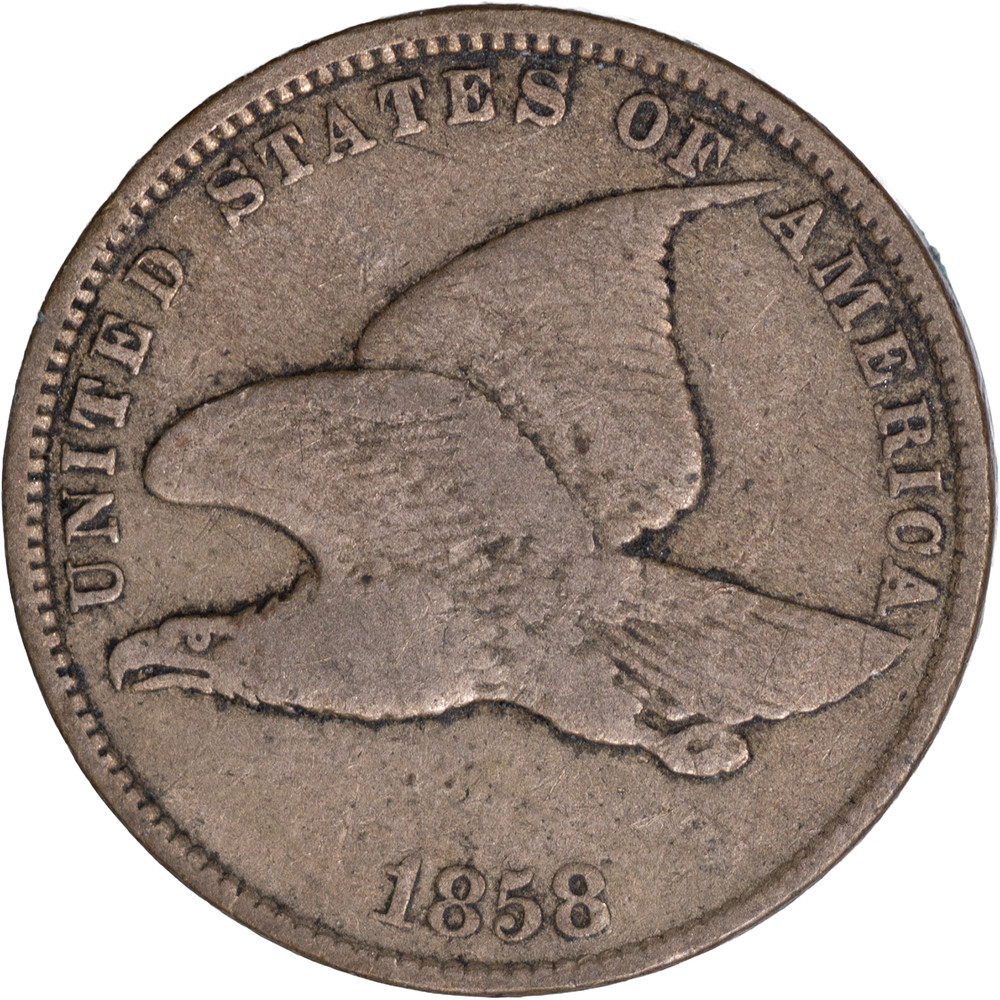 1858 1C Flying Eagle Cent - Small Letters ~ Fine