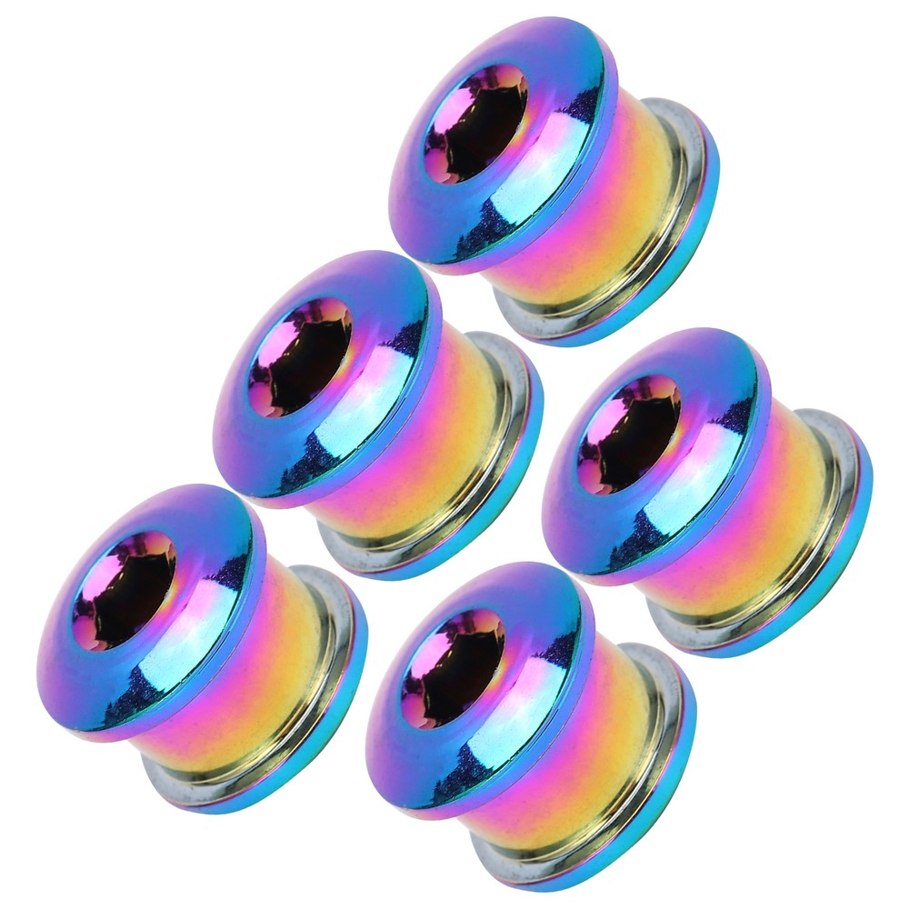 (Multicolor)5Pcs Chainring Bolts RustProof Easily Install Disc Screw CH