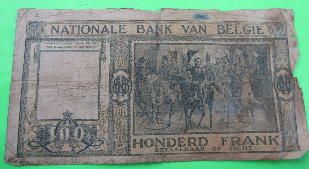 BELGIUM, 100 FRANCS, 1946
