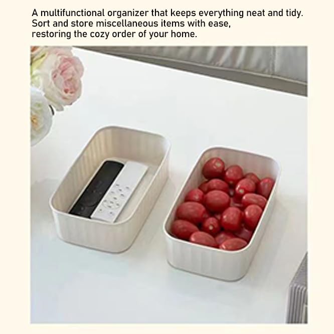 2 Pack Plastic Storage Organizer – Stackable Open Bin for Home, Kitchen, Bath...