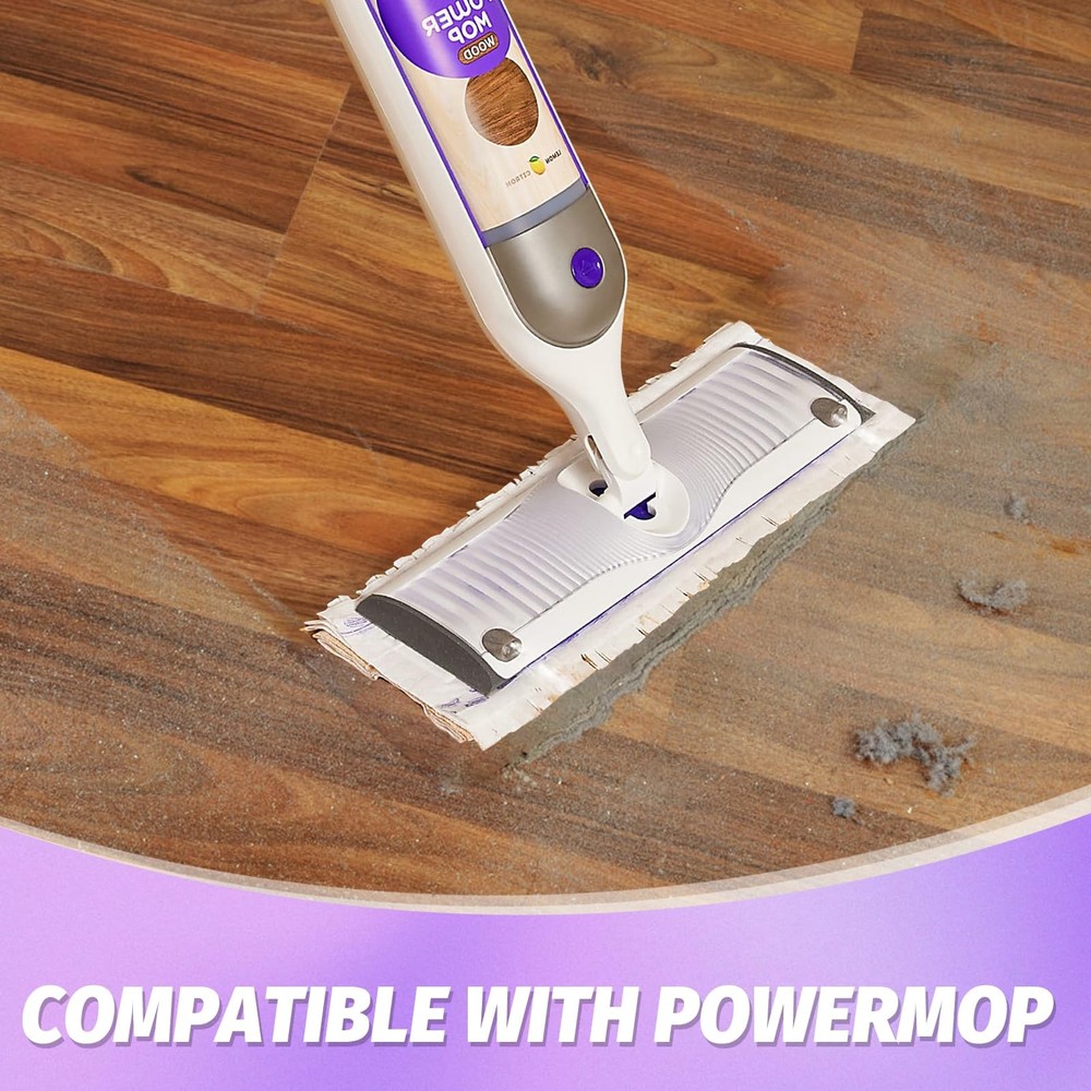 Mop Pads Refill Pack, Disposable Multi Surface Floor Cleaner, 5, White Purple