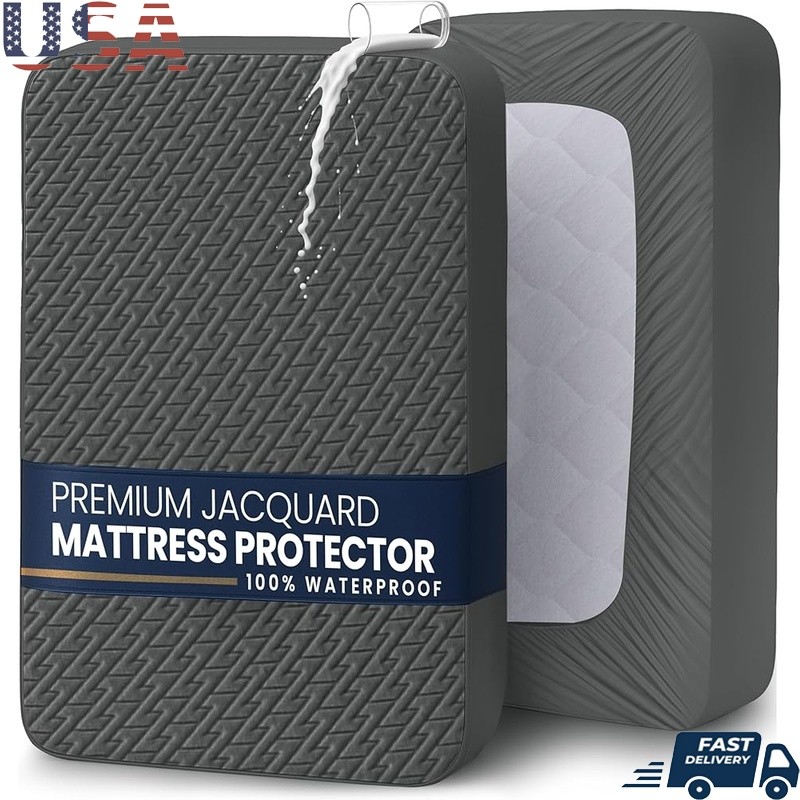Waterproof Mattress Protector Soft Breathable Fitted Elastic Style Washable New